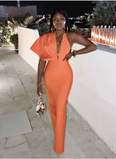 Backless Orange Dress