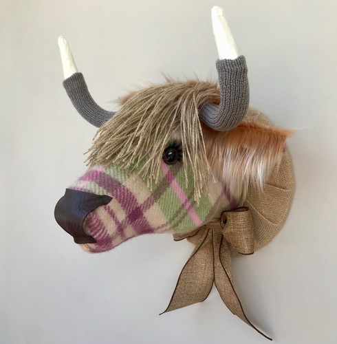 Handmade highland cow wall