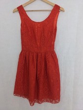 Motel Rocks A Line Orange Lace Mini Dress Size Small Party Cocktail Prom Evening