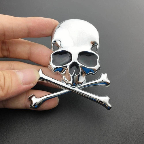 Chrome metal skull skeleton - 3d,