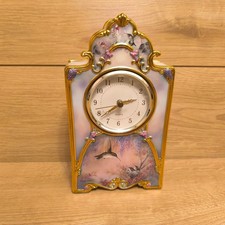 Bradford Exchange Garden Whispers 2001 Heirloom Porcelain Clock