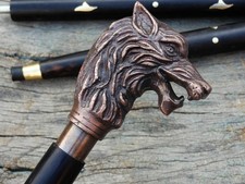 Handmade Walking Stick Wolf