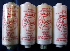 4  x 20 Gram Spools Fresia Junior 100/2  White Linen Thread Lace Making