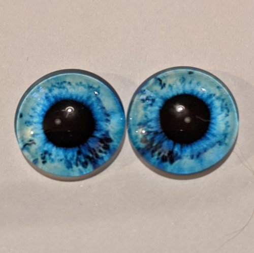 Blue glass cabachon eyes - glass,
