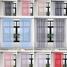 Plain Voile Curtain Panel Slot