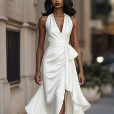 Elegant Deep V-neck Irregular