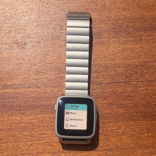 Pebble time steel smartwatch - pebble,