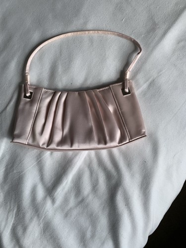Small pale pink satin - , clutch