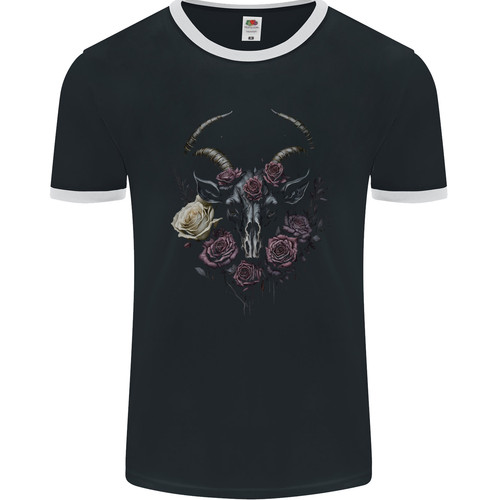 Goat skull with roses gothic - a,