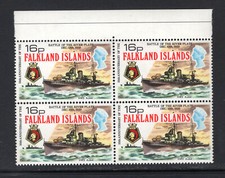 M8764 Falkland Islands 1974 SG310w - 16p HMS Ajax Wmk Crown right of CA block