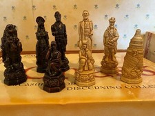 Unpainted Chess Set American Civil War Chess Pieces NEW  in box