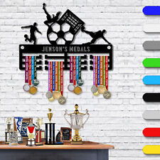 Personalised Football Medal Holder Custom Sports Trophy Display Wall Mount Rack