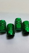 Green Car Bike Motorcycle BMX Wheel Tyre Valve Dust Caps Hexagonal Aluminium x 4