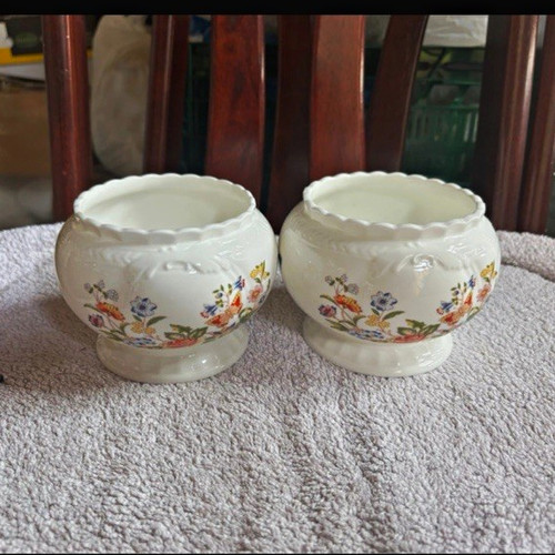 Aynsley pair floral ceramic - pair,