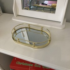 Beautiful Gold Gisela Graham Mirrored Dressing Table Tidy/organiser