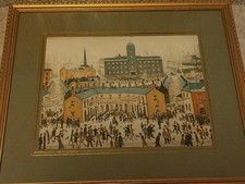 Lowry Print Framed V E Day L 
