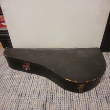 Chipboard  BANJO Hard CASE 60cmx28x10  23.5" x 11" 4"vintage blk red felt older