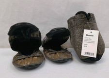 Dune London Fold Up Grey Glitters Ballerina Shoes w/ Case UK5 BNIB E7