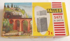 1960's Faller B 5472 Railway 3 x Stone Arch Bridges Pillars 7 cm Track H0