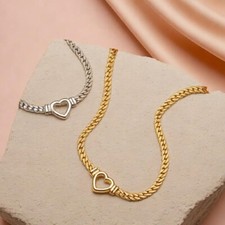 Gold Chunky Heart Necklace