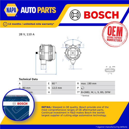 Alternator 0986046590 bosch - alternator,