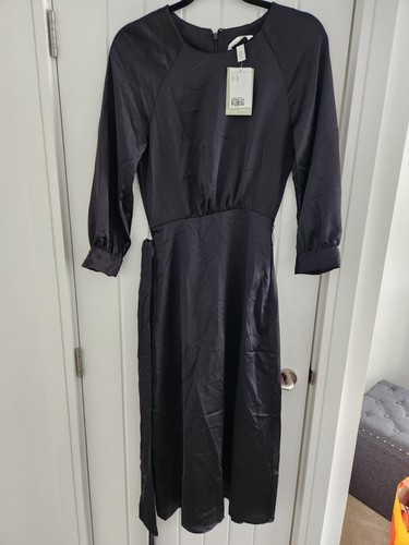 Fitted satin black - h&m,