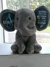 Personalised Baby Keepsake Teddy Toy with Birth Stats Plush Stuffed Elephant