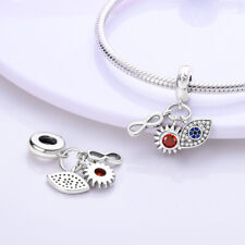 Eternal Amulet Eternity Red Opal Sun Evil Eye Charm 925 Sterling Silver