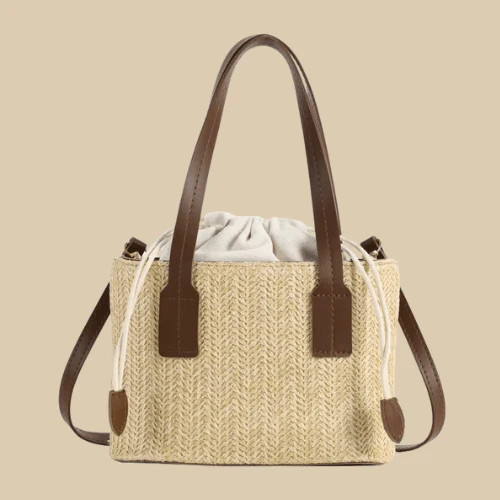 Straw handbag for women - straw,