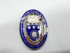 VINTAGE SOLID SILVER NURSES BADGE 13846 ROYAL COLLEGE NURSING COUNCIL MEMBER
