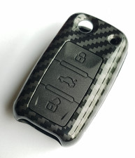 Carbon Key Cover For  SKODA OCTAVIA FABIA SUPERB ROOMSTER 3 BUTTON REMOTE CASE