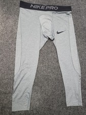 Nike Pro Pants Mens Large Gray Dri-FIT Compression Tights Base Layer Training