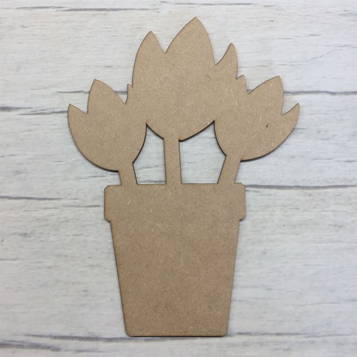 Tulip flower pot mdf wood - tulip,