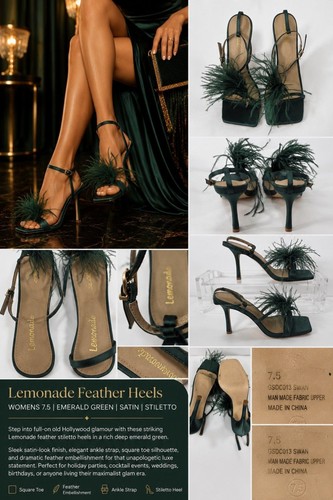 Lemonade feather heels womens - heels,