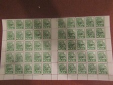 1953 MINT SHEET OF 50 x 12 PUFFIN CORONATION STAMPS FROM LUNDY ISLAND