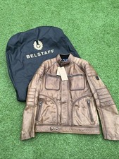 BNWT Belstaff Weybridge leather jacket brown Large rrp £1295 Uk40/it50 Stunning.