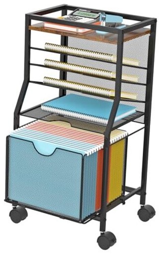 Rolling file cart tier desk - rolling, 6-tier