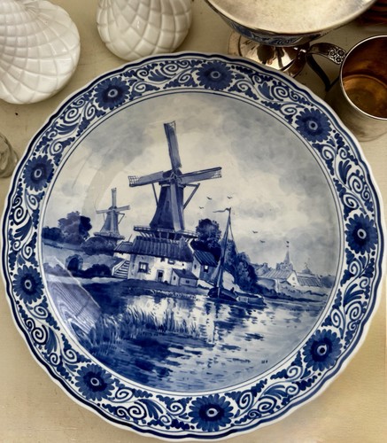 Vintage delft blauw - blauw, plate