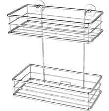 tesa BAATH Plus double shower caddy, chrome - Nie Wieder Bohren (no drill)