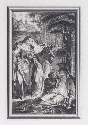 Old antique print - old, erotica