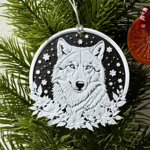 Wolf christmas ornament - wolf, |