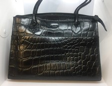 Large Black Osprey Moc Croc Bag by Graeme Ellisdon  with drawstring dust bag