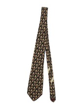 Salvatore Ferragamo Men's Tie Black Graphic 100% Silk