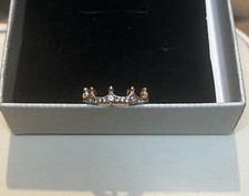 Pandora Regal Crown Ring 14ct Rose Gold Plated 925 ALE Clear CZ Tiara Size 52