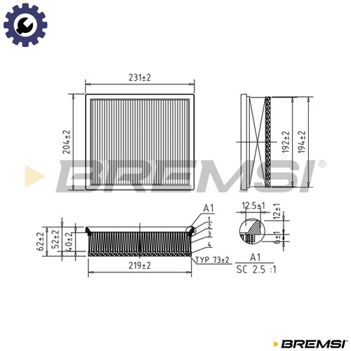 Air filter fa0598 - air, for