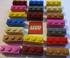 25 1X3 LEGO BRICKS JOBLOT BUNDLE MIXED COLOURS LOOSE BAG