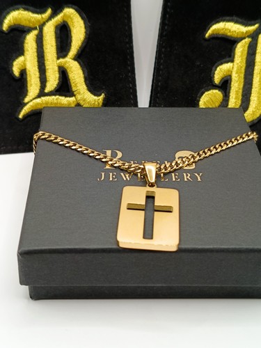 18k gold hollowcross dog - 18k,