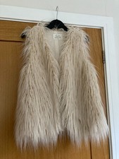 Girls Cream White Faux Fur