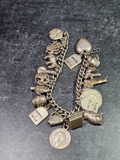 Vintage silver charm bracelet