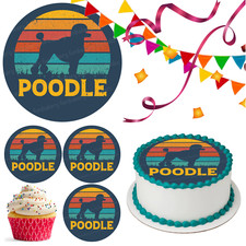 Poodle Dog Cake Topper Party